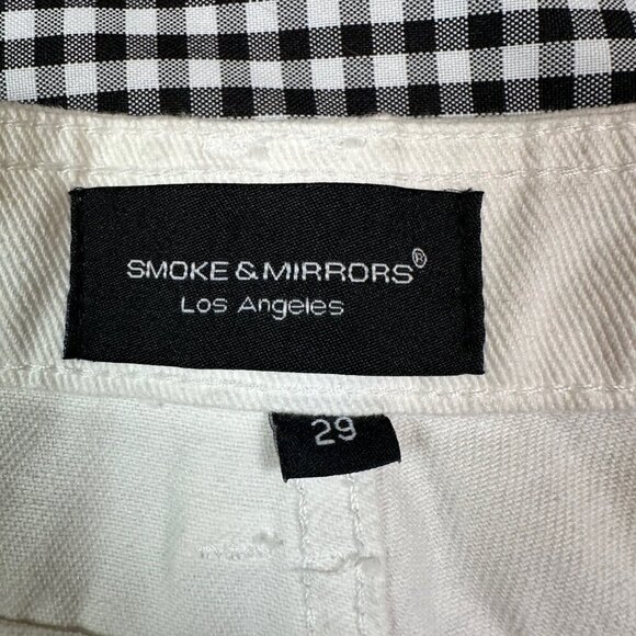 Smoke & Mirrors All White Wide Leg Denim Jeans 100% Cotton Size 29 - Picture 7 of 8